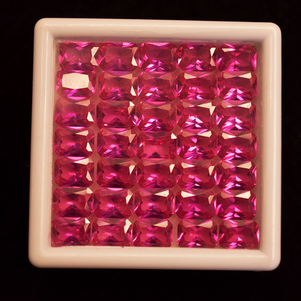 CERTIFIED Pink Sapphire 12.00 Ct 7×5 mm Lot Perfect Emerald Cut Natural Gemstone