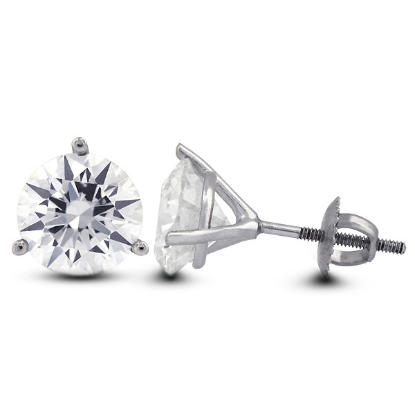 1/2 CT G VS2 Round Cut Earth Mined Certified Diamonds 14k Gold Stud Earrings