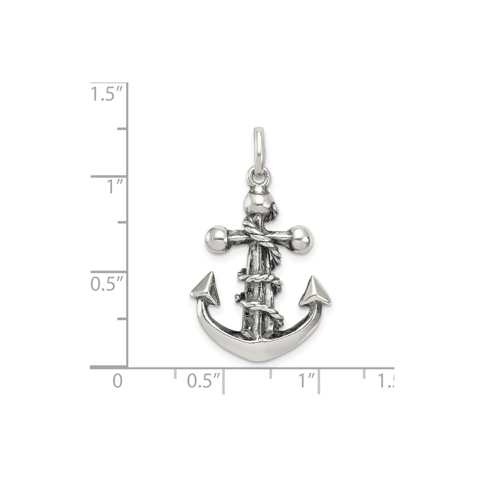 Sterling Silver Nautical Anchor Cross Pendant Necklace for Men and Women Vintage