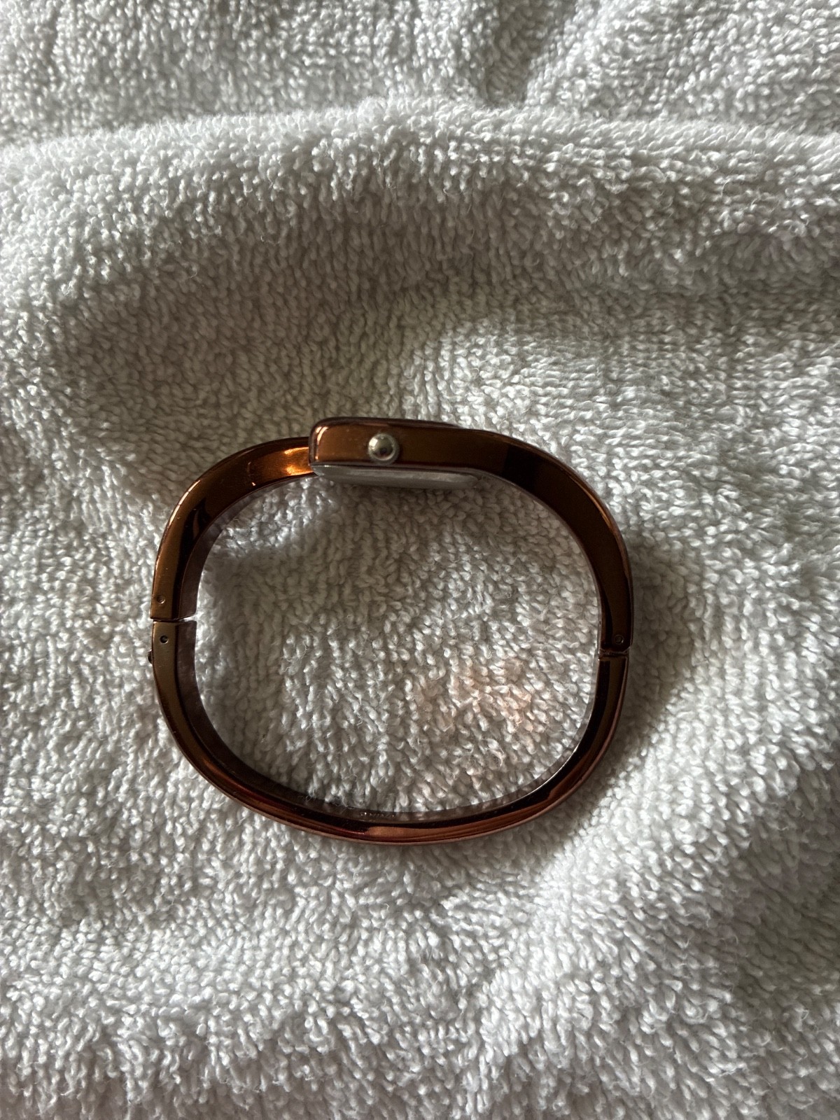 Brown Dial Rectangle Case Hinge Bracelet Band Watch