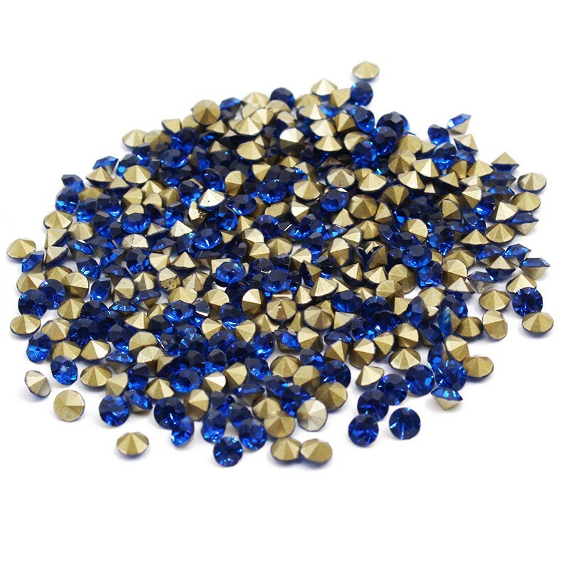 10 Bag Faceted Glass Pointed Rhinestone Findings Back Plated 1.9~2mm 1440pcs/Bag
