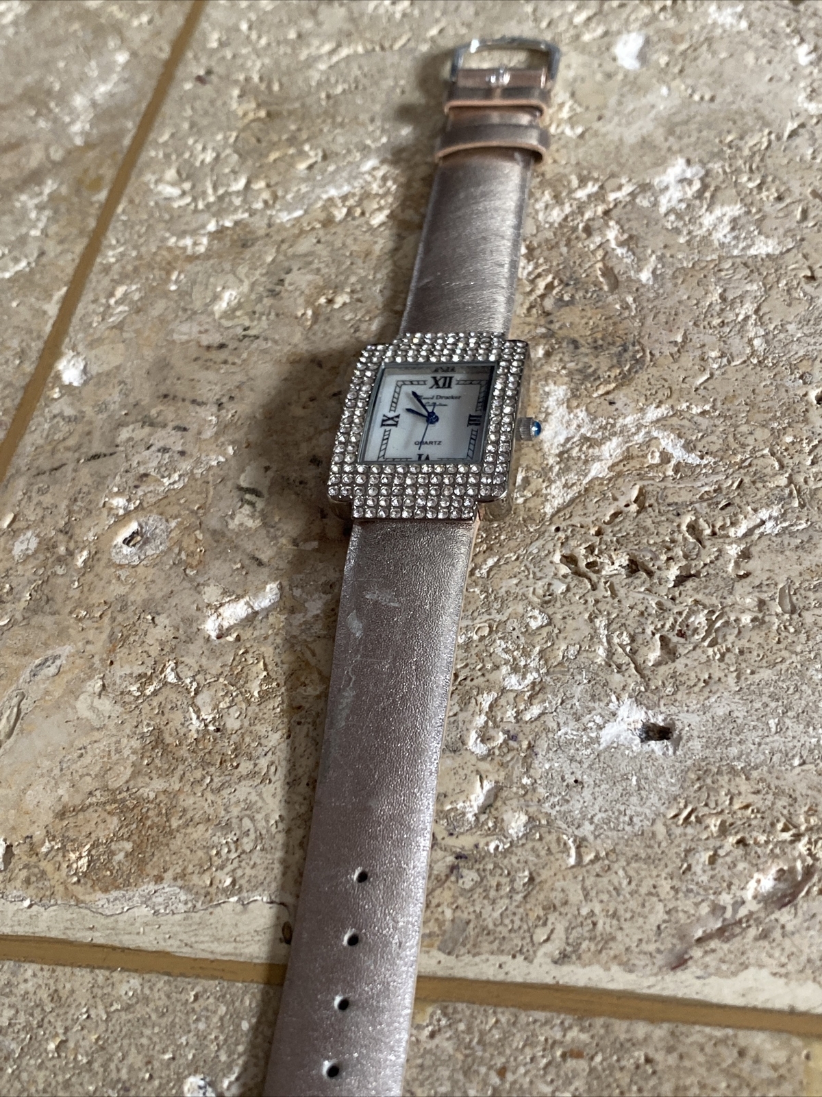Marcel Drucker ladies Rhinestone watch needs battery Japan movement #2359