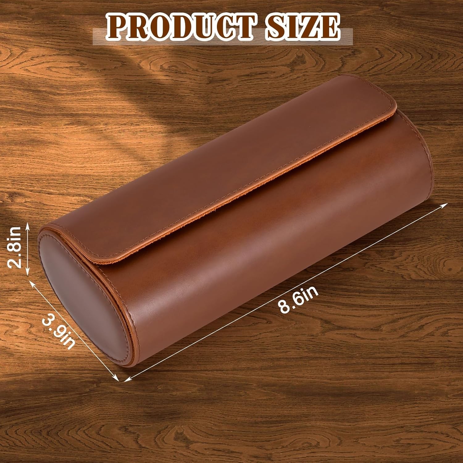 Compact 3-Watch Roll Case with Secure Button Closure – Ideal for Home and Travel