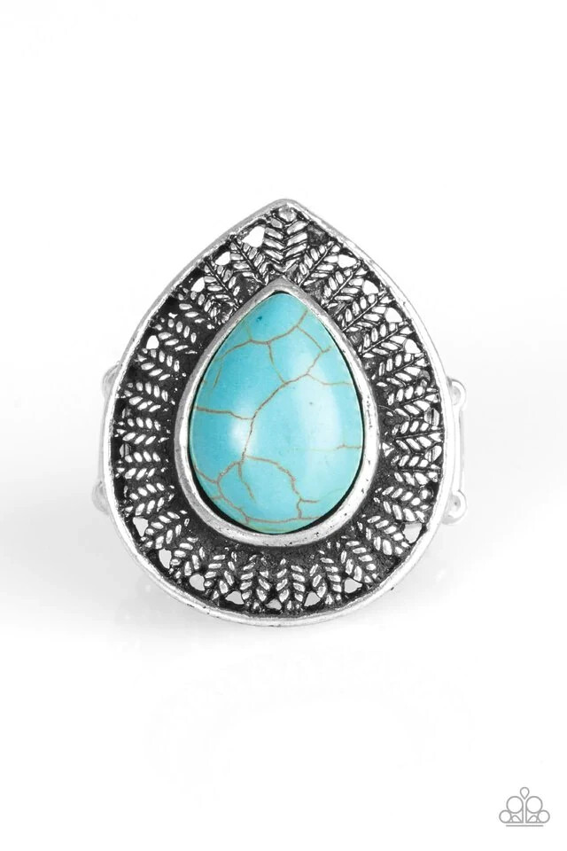 Paparazzi Ring- Totally Tropicana- Blue Crackle Stone- Statement