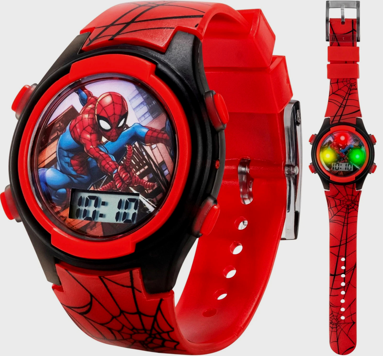 Accutime Marvel Spider-Man Digital Watch for Kids – Spiderman:Red, Red /Black
