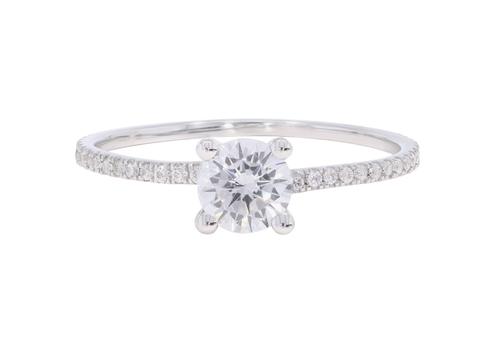0.80Ct Round Cut Lab grown Diamond Solitaire Engagement Ring in Silver for Women