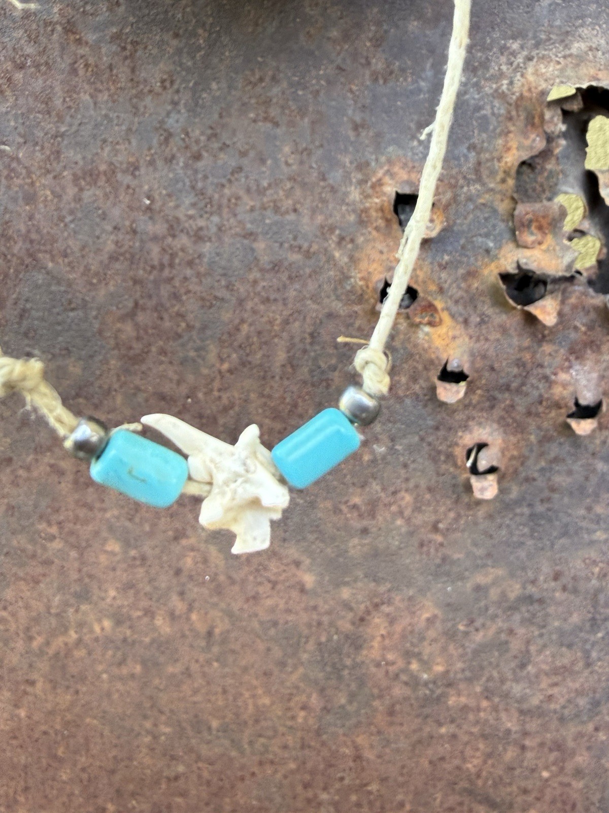 Real Snake Vertebrae Hemp Cord Handmade Necklace