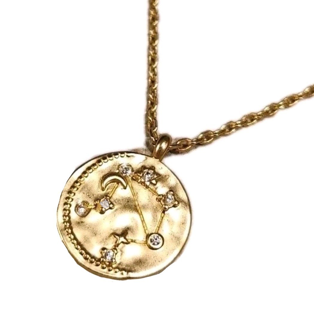 Beloved + Inspired Libra 14K Gold Dipped Necklace Zodiac Constellation