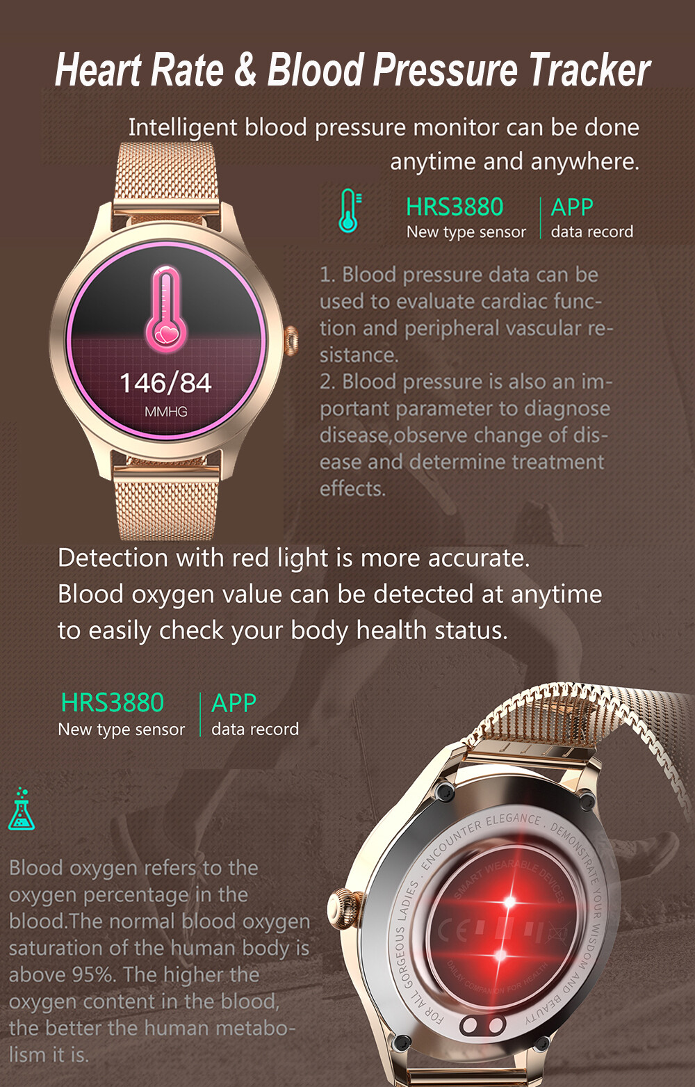 Women Girls Female Bluetooth Smart Watch Fitness Watch Steps Counter Wristwatch
