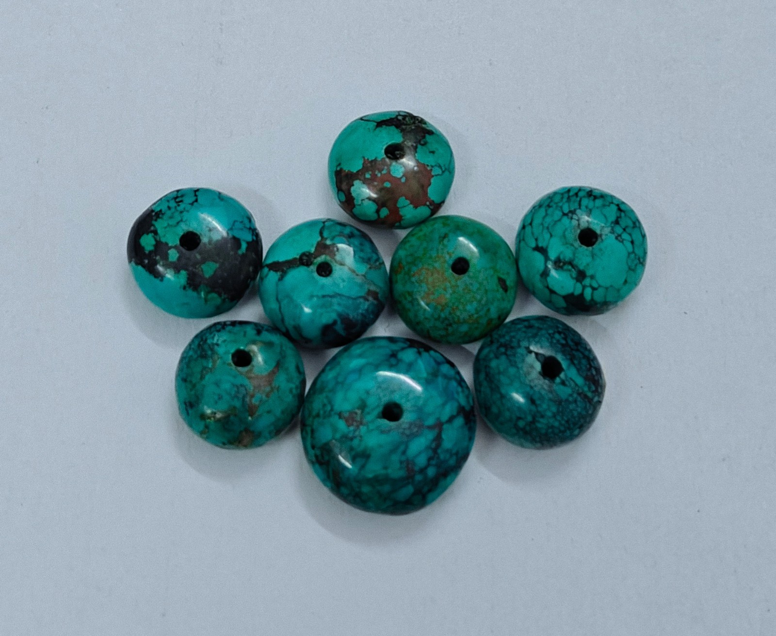Hubie Turquoise Rondell Beads Loose Gemstone For Jewellery Making Supply 78 Cts.