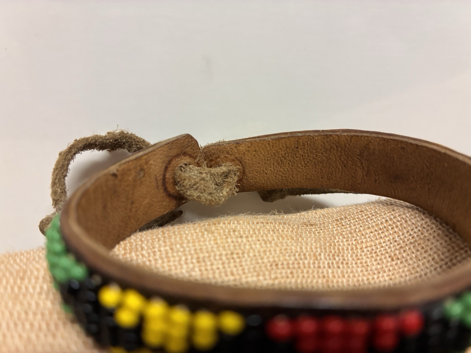 FABULOUS! COLORFUL WIDE BEADED KENYA AFRICAN CUFF BRACELET BLACK RED GREEN