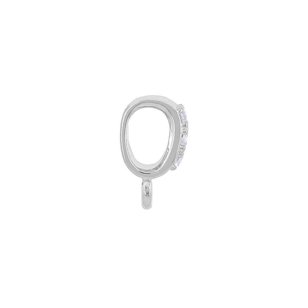 Sterling Silver CZ Pendant Bail Connector with Open Loop #97056