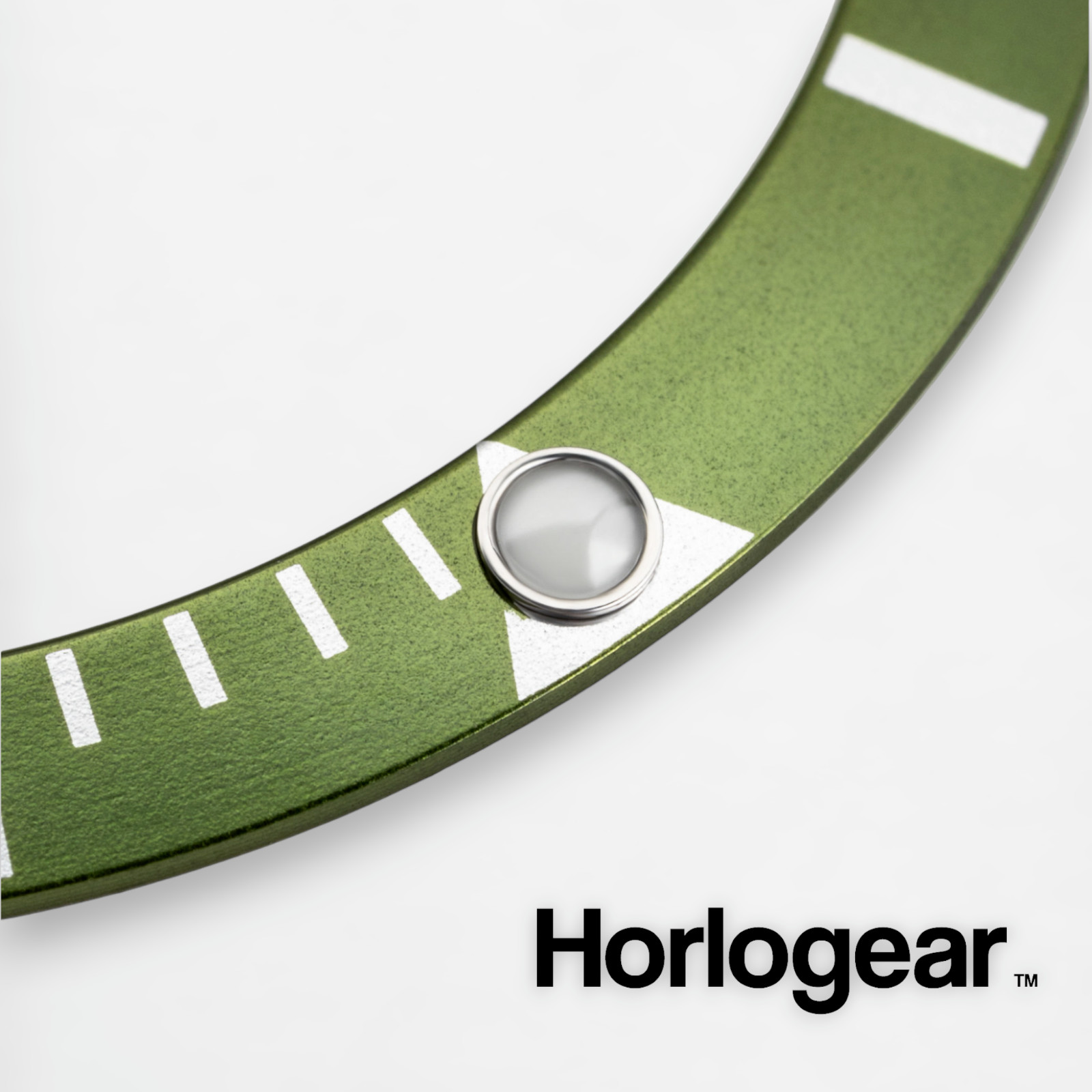 HORLOGEAR (Green) Flat 4 Bezel Insert for Rolex Submariner Kermit 16610LV PEARL