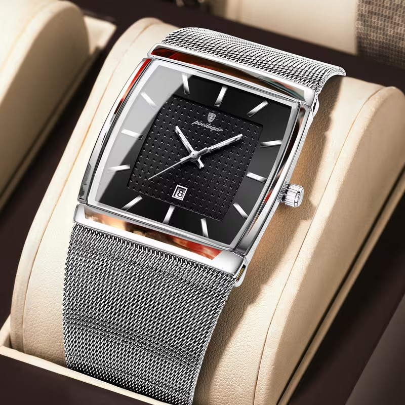 Men’s Clasic Casual/Business Watches – Date Window – Stainless Mesh Band