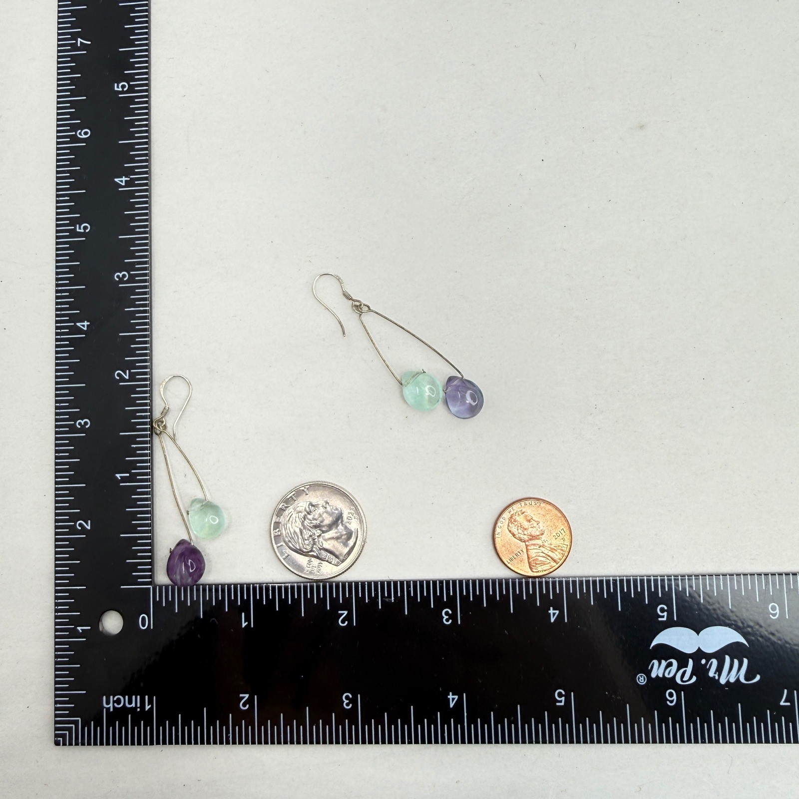 Rainbow Fluorite Gemstone Set Necklace Bracelet Earrings Purple Green Pastel