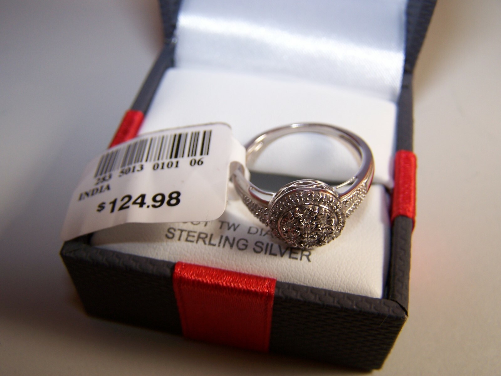 KOHL’S ALLURE GEMS DESIGNER 40 DIAMOND HALO STERLING SILVER PROMISE RING SZ 7