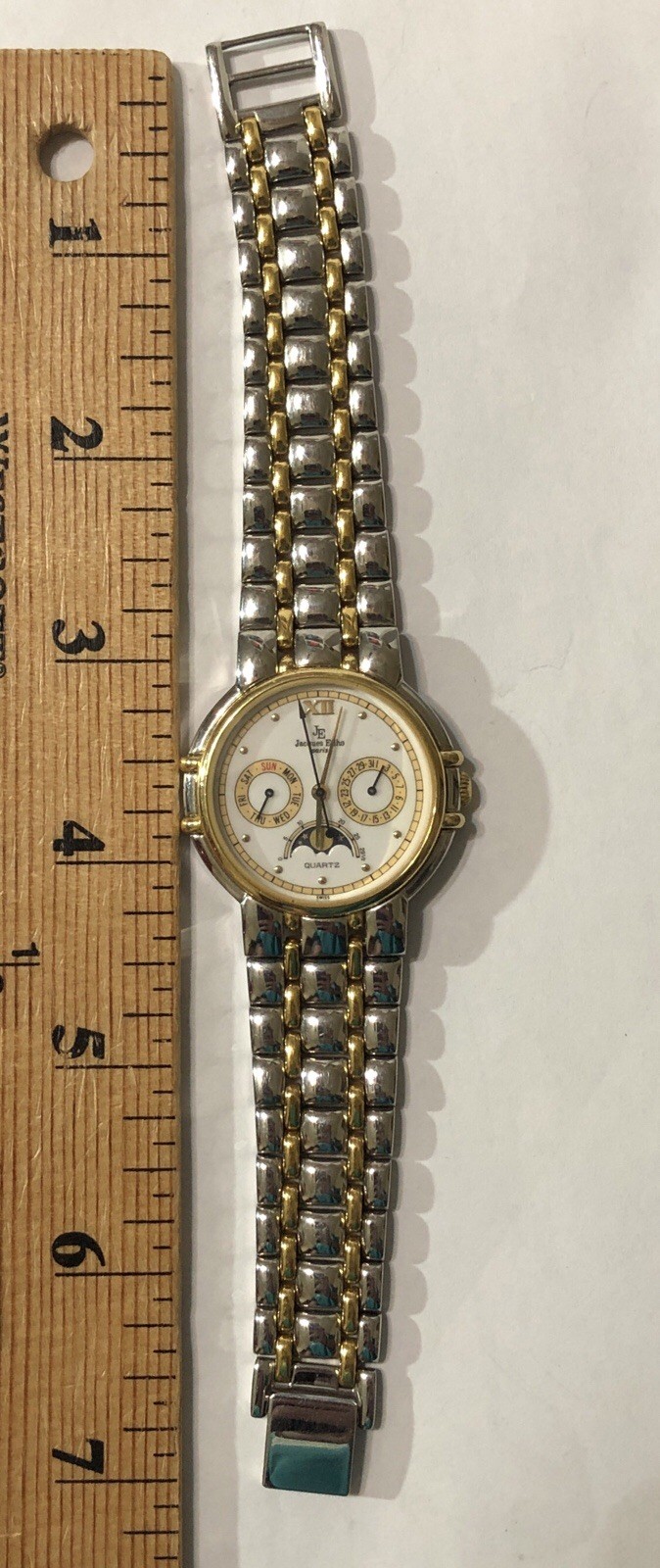 Jacques Edho Paris Watch Moon Phase Day Date with Box – 7 to 8 inch Length