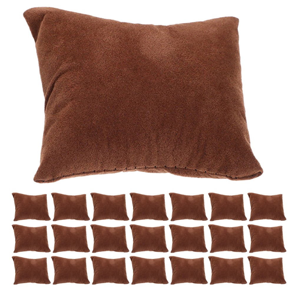 30Pcs Reusable Velvet Watch Cushion Pillows Brown Soft Jewelry Bracelet Display