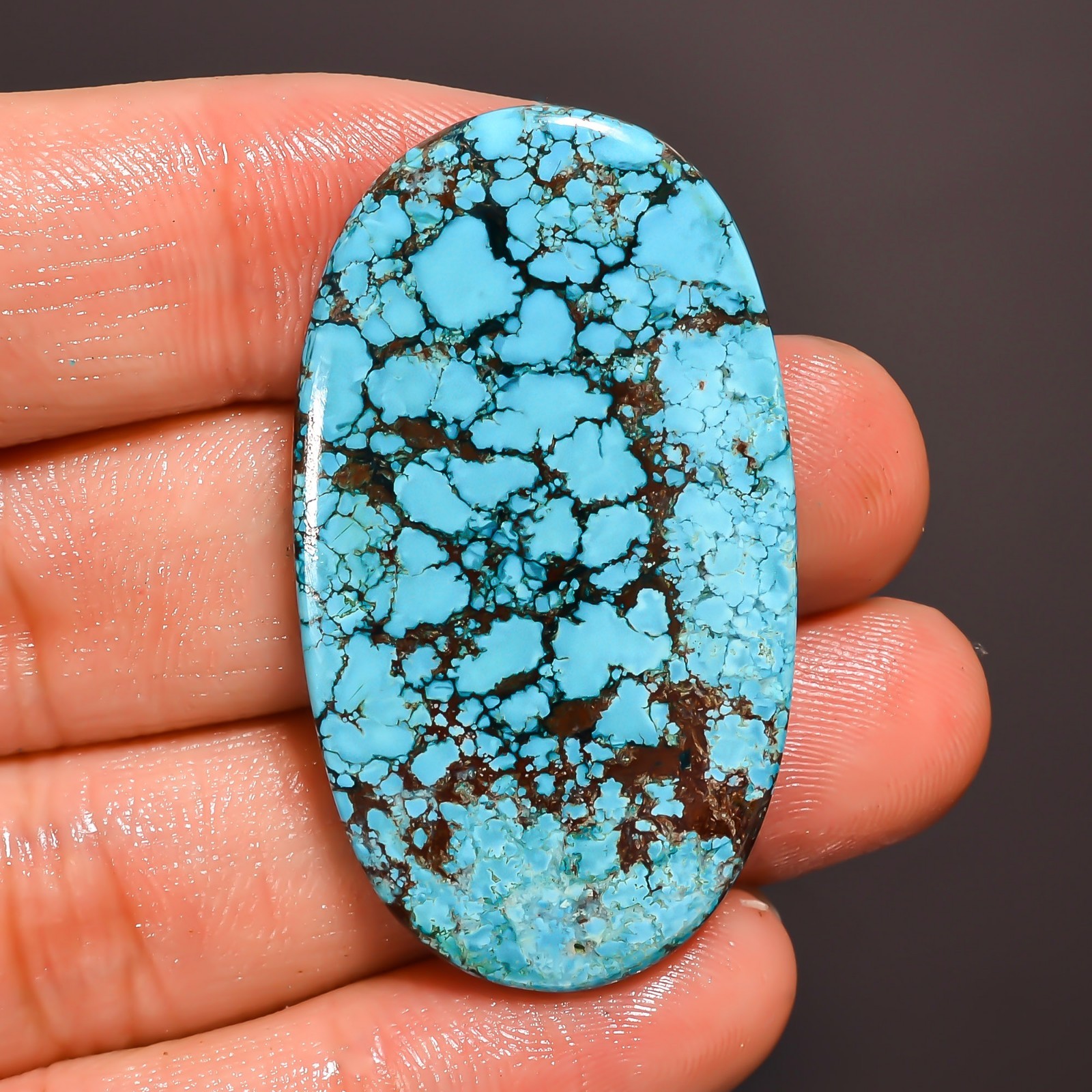 52.45Cts Natural Tibet Turquoise Cabochon 24x43x4mm Oval Top Quality Loose Stone