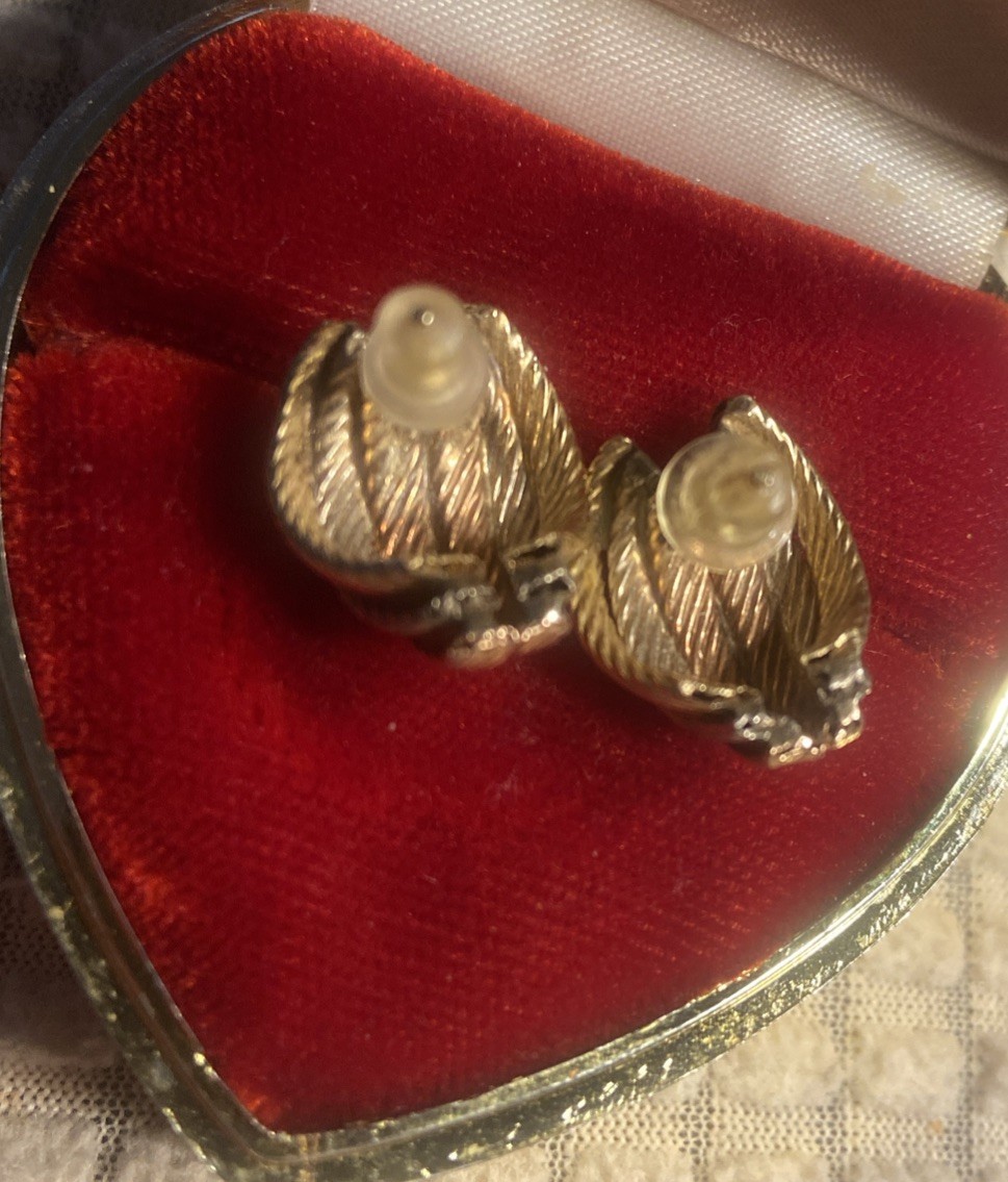 Vintage 14k Tri-Color Gold Twist Style Stud Earrings 2/3″ 2.98 Grams