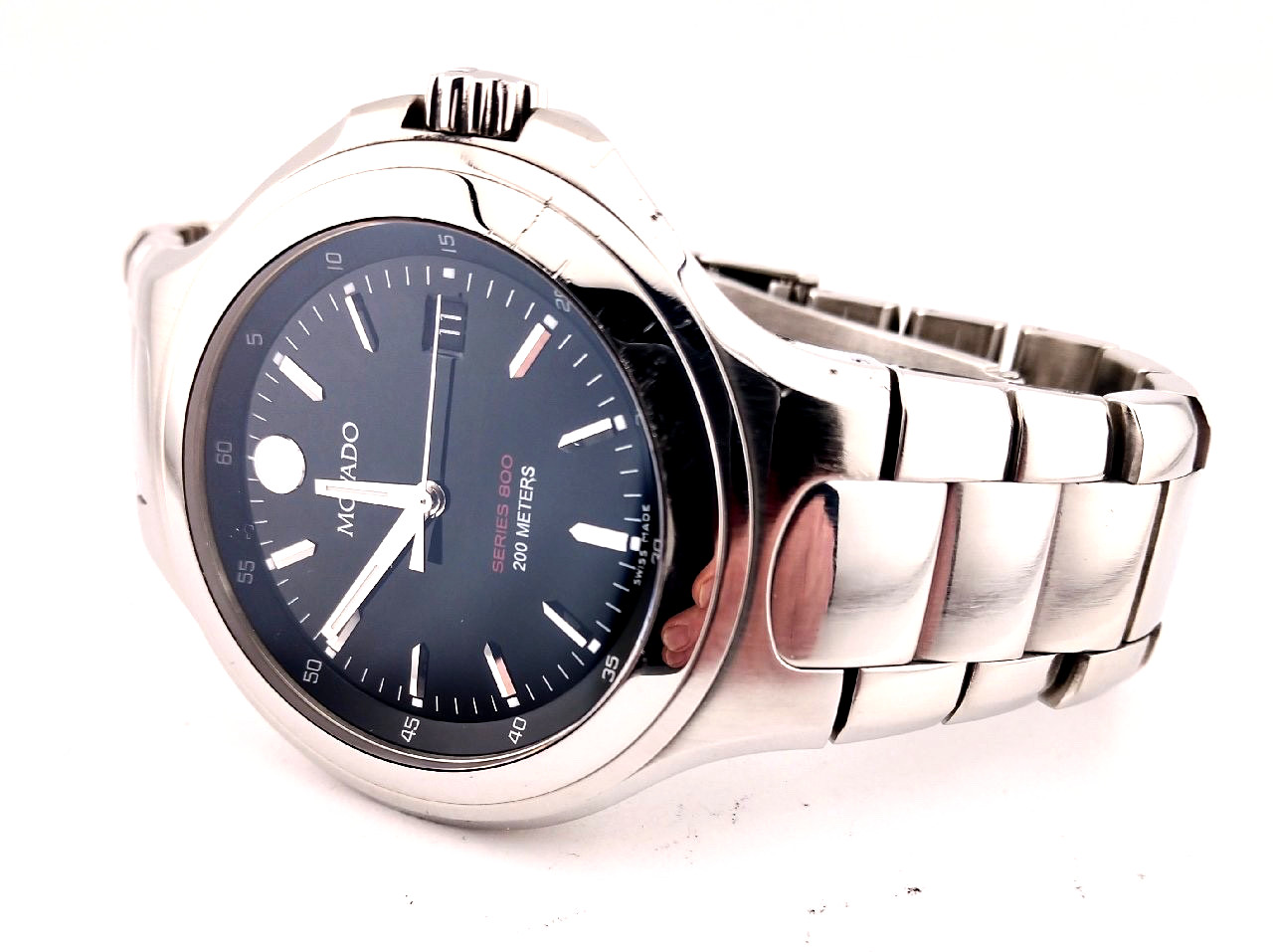 Movado Men’s Series 800 SS W/Black Dial; Model #84.C2.1896 ~ Excellent