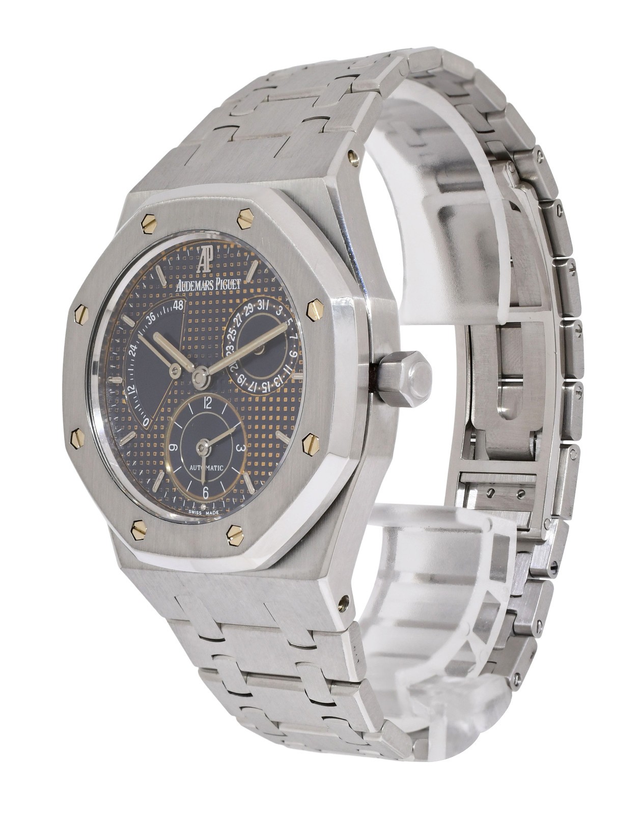 Audemars Piguet Royal Oak Dual Time Power Reserve Steel 36mm Watch 25730ST