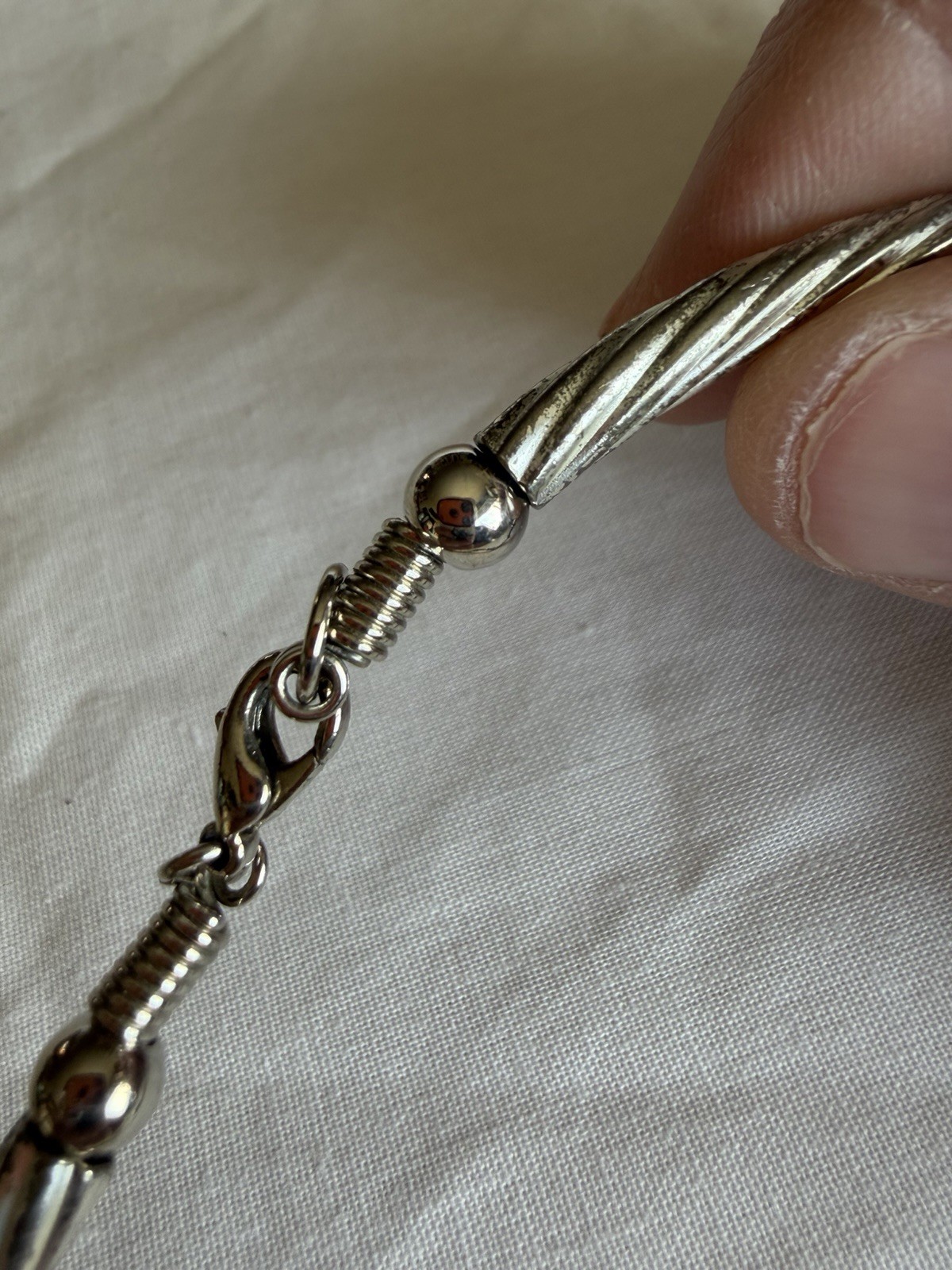Y2K Yin And Yang Silver-Tone And Bead Necklace 413