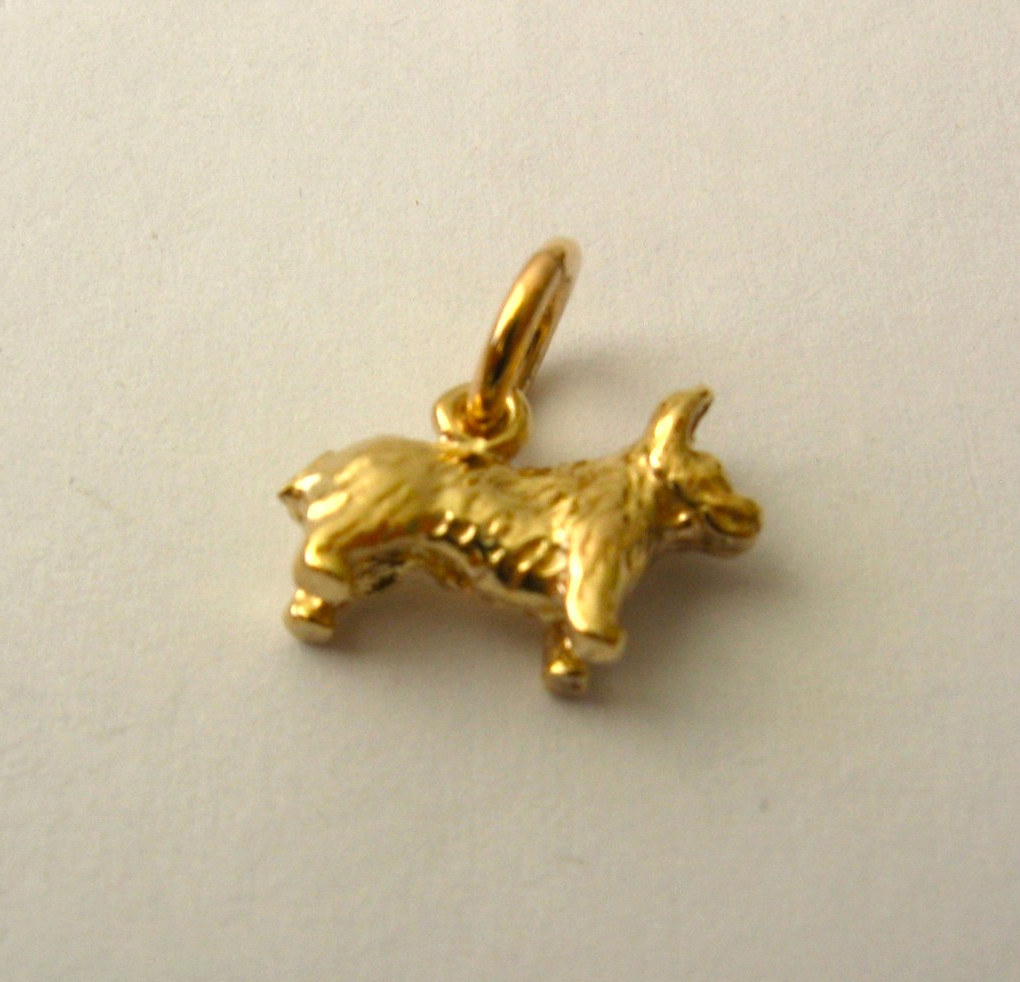 GENUINE SOLID 9K 9ct YELLOW GOLD 3D DOG Animal CHARM PENDANT