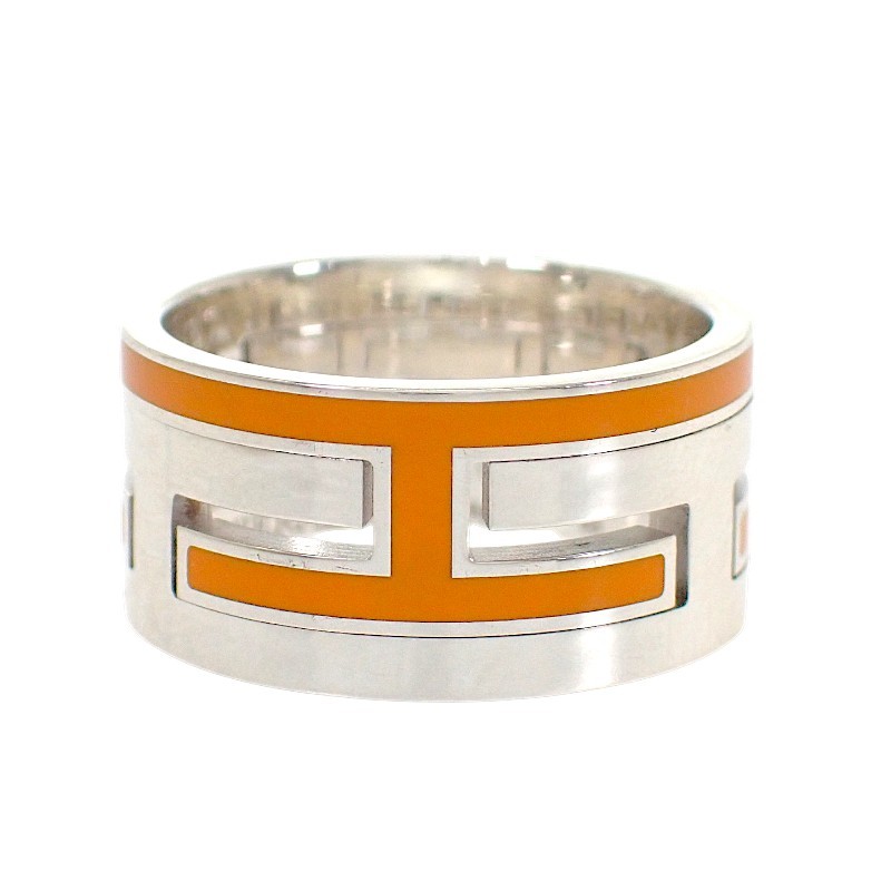 HERMES #13(JP Size) ring Orange Silver925 mens