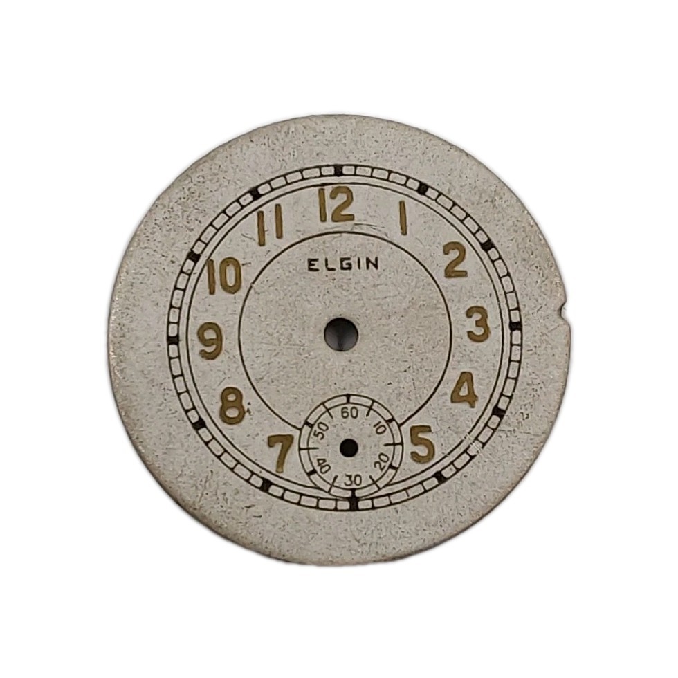 Elgin 24.7mm Sunk Metal Pocket Watch Dial Only 1700