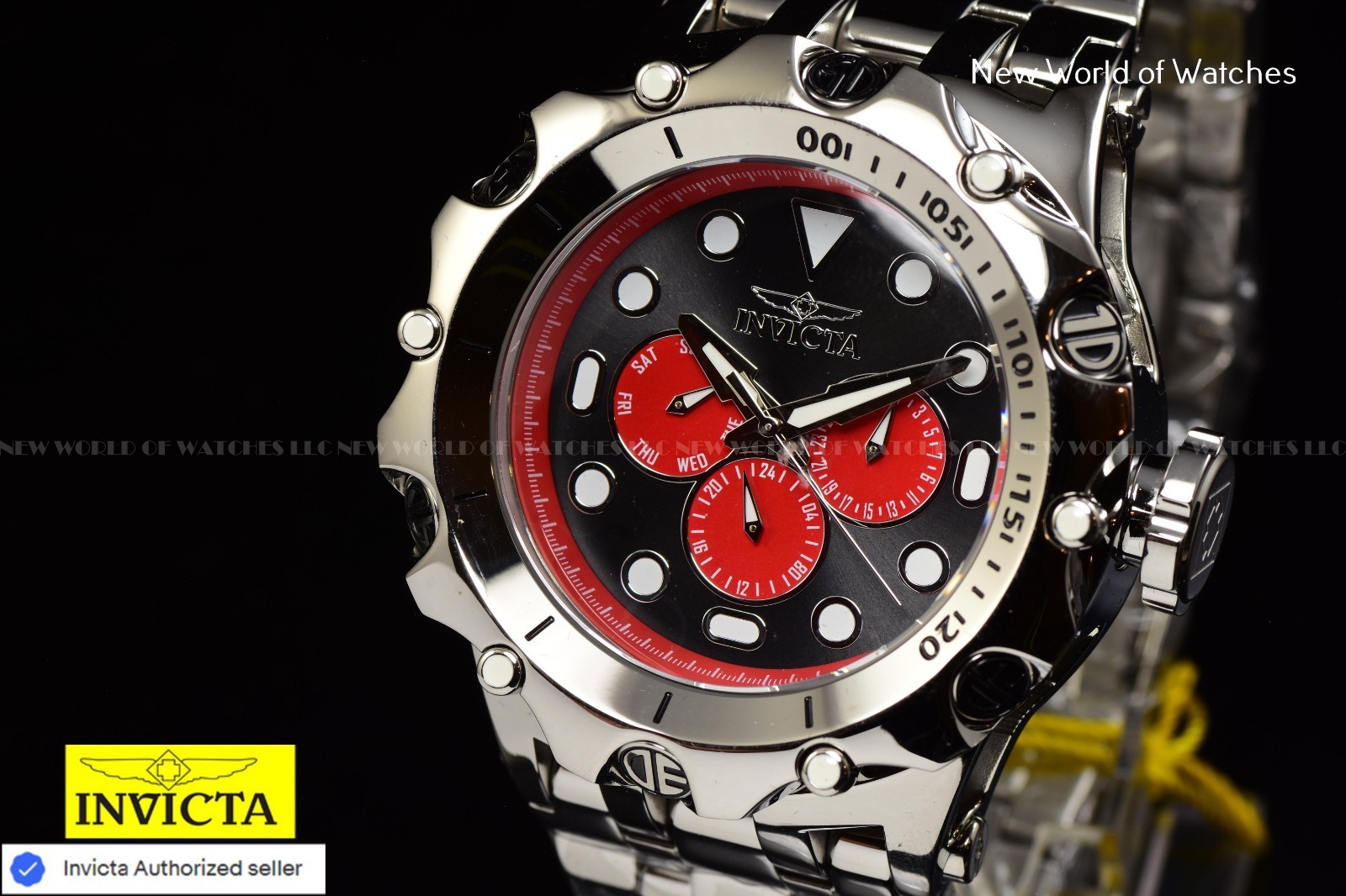 Invicta Specialty Black Dial Chronograph Quartz Brown Leather Band Men’s Watch