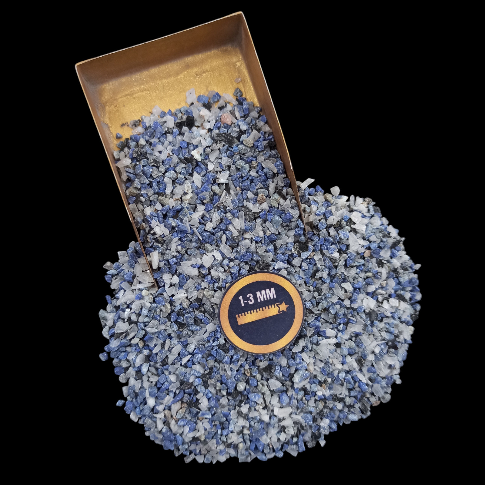 Lapis Moonstone Mix 1-3mm gemstone crushed Coarse 1-3mm Gemstone For Wood inlay