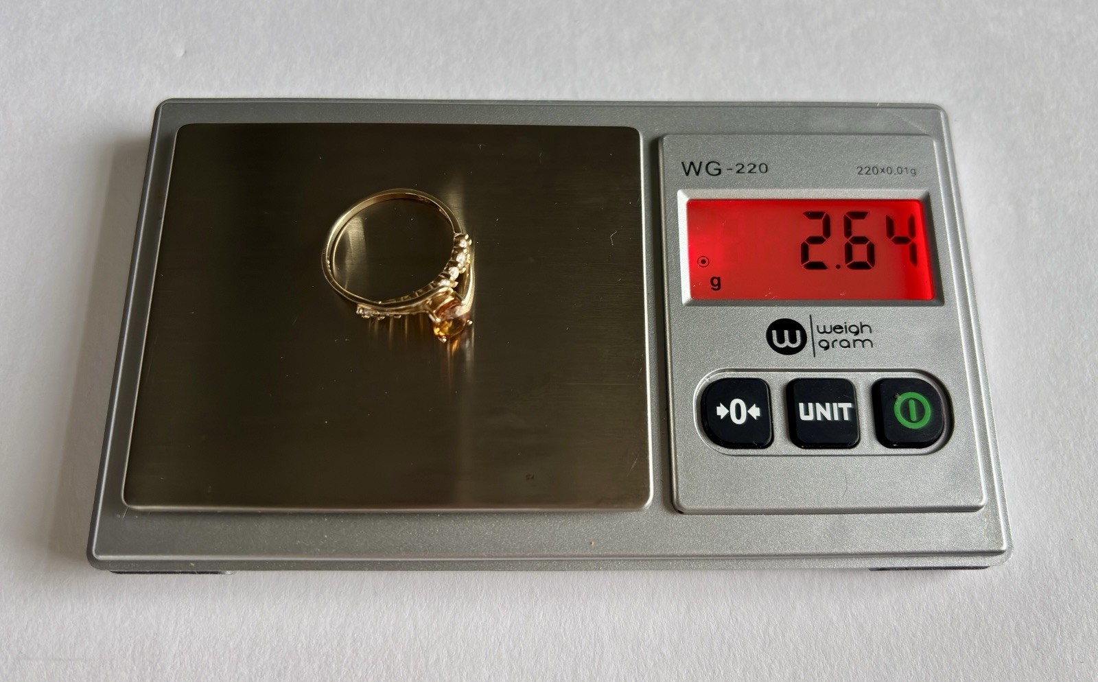 Beautiful Citrine & Diamond Ring in 10k Solid Gold, Size 9.5, Signed ISG