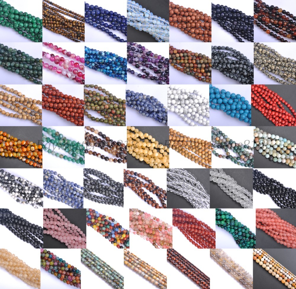 Wholesale Lot Natural Gemstone Round Spacer Loose Beads 4MM 6MM 8MM 10MM 12MM