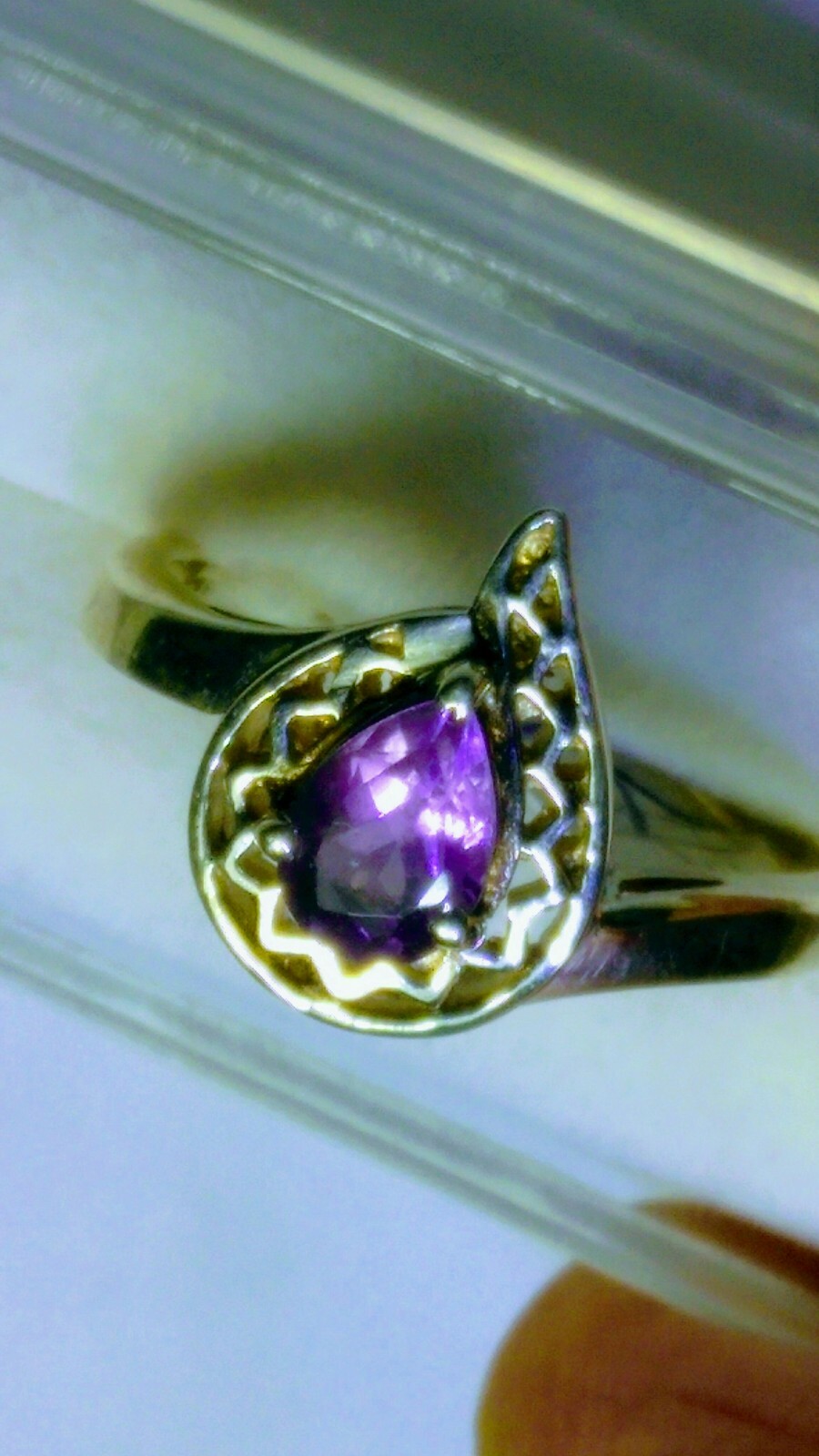 LOVELY NATURAL AMETHYST IN.925 STERLING SILVER DESIGNER RING IN SIZE 9.0-9.25!
