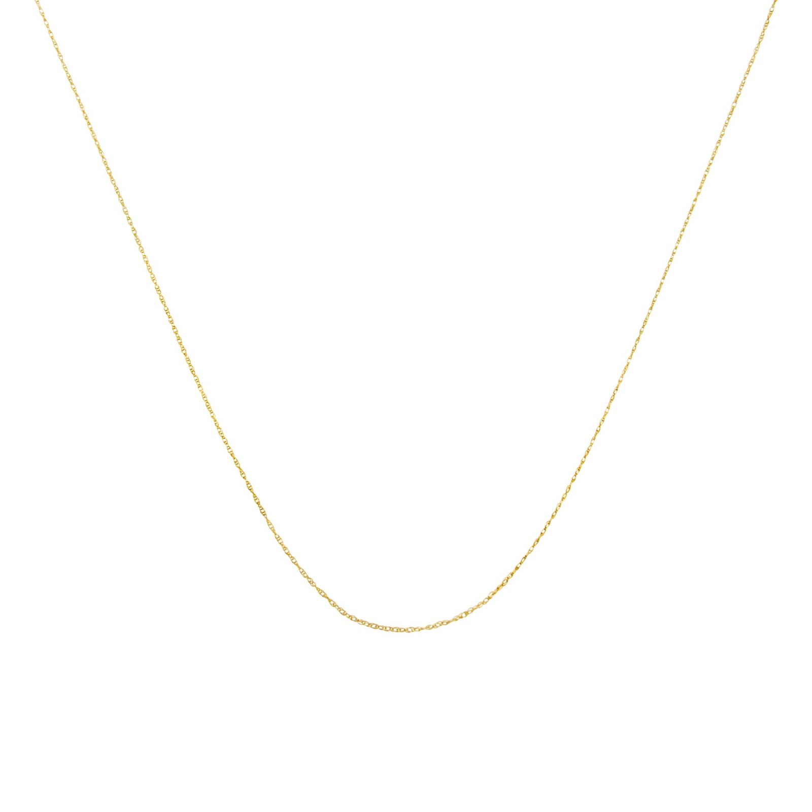 10K Gold 0.5 mm Slender & Dainty Rope Chain Necklace – Choice of Color/Length