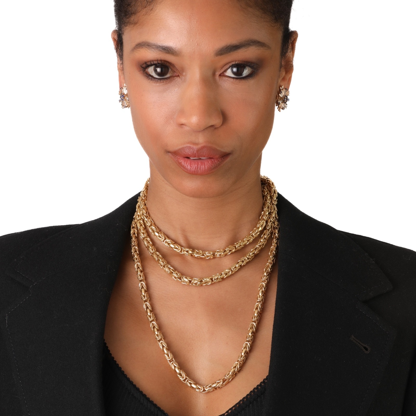 UNOAERRE 24” 14k Yellow Gold Square Byzantine Chain ITALY