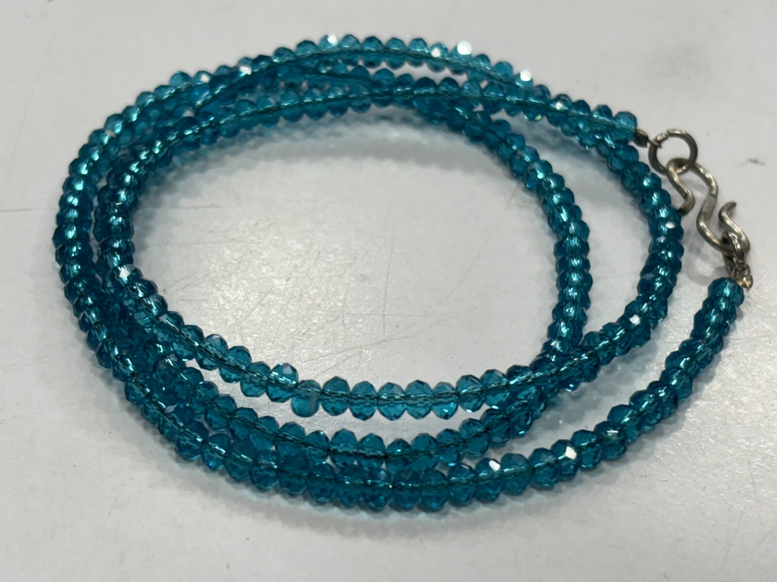 London Blue Quartz Roundelle Faceted Loose Beads 18″inch 1 Necklace
