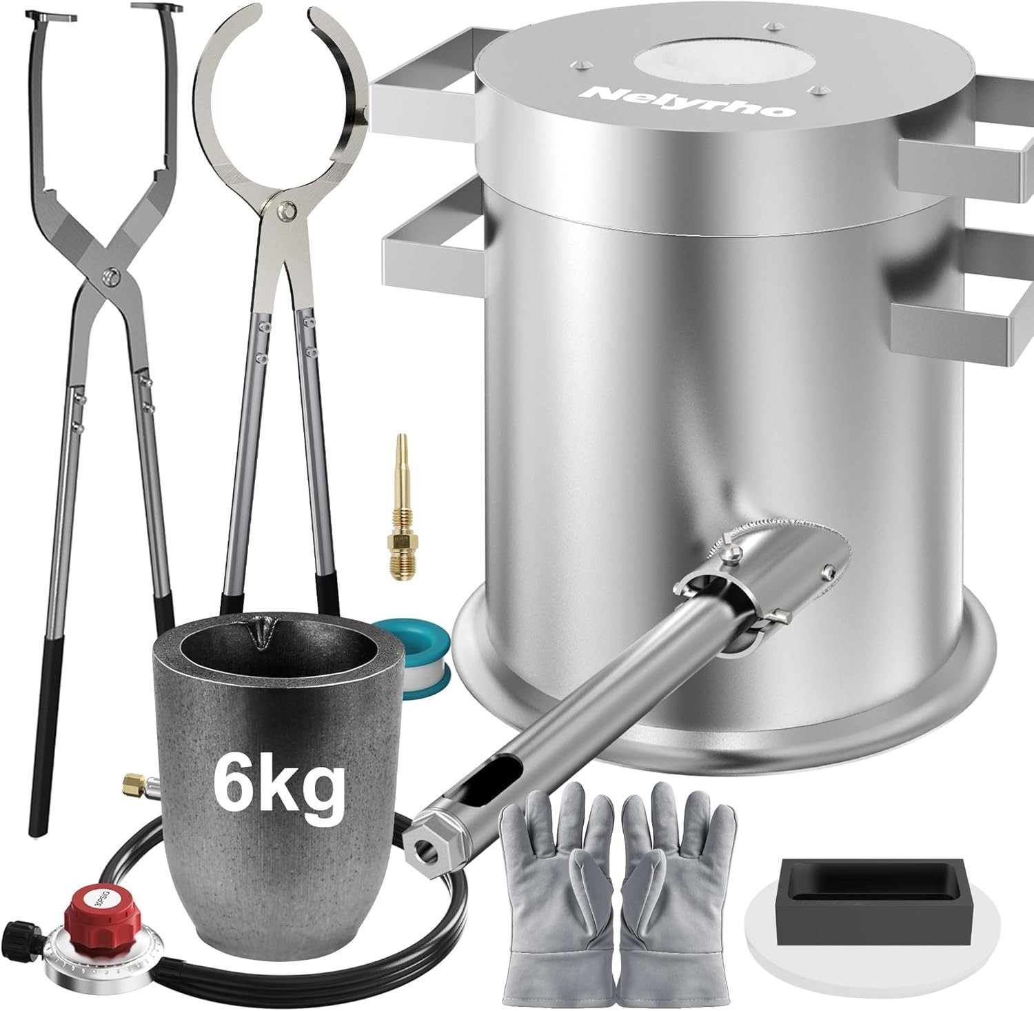 Nelyrho 6KG Propane Furnace for Melting Gold, Silver & Copper Metals