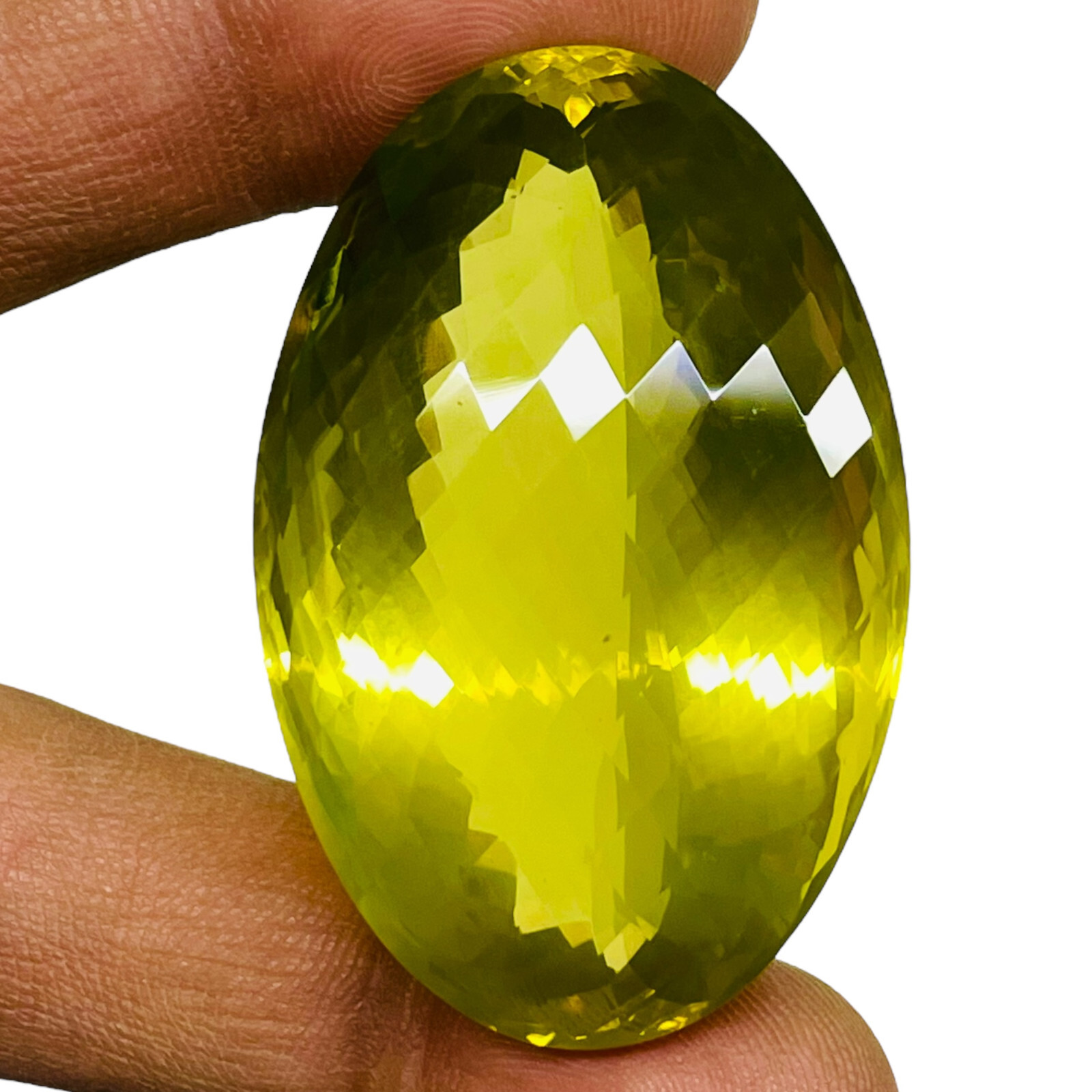 160.10 Cts Certified Natural Citrine 45x29mm Pendant Size Green Gold Gemstone