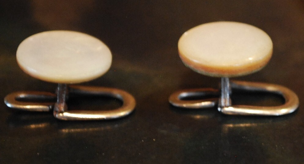 Antique Lot Of 11 MOTHER OF PEARL Button Studs, Ball Shirt Studs, Cufflink c1910