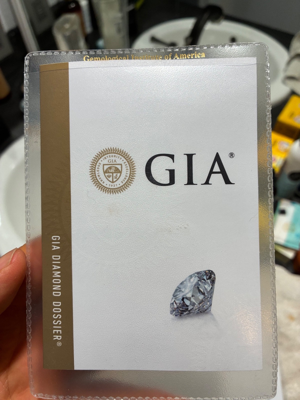 0.82 CT GIA Certified Diamond, Round Brilliant, Color G, Clarity SI1, Excellent