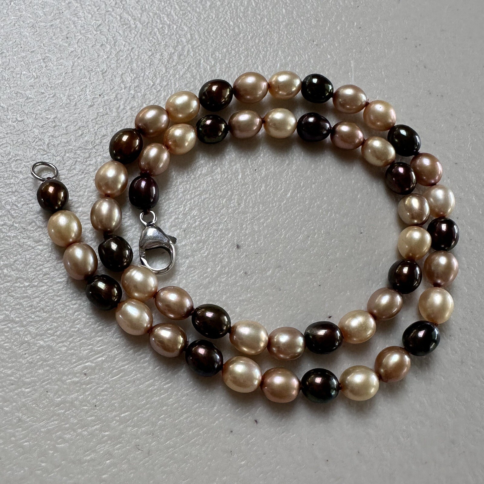 HONORA PEARL NECKLACE GOLDEN BROWN CREAM CHAMPAGNE WINE Chocolate Multicolor
