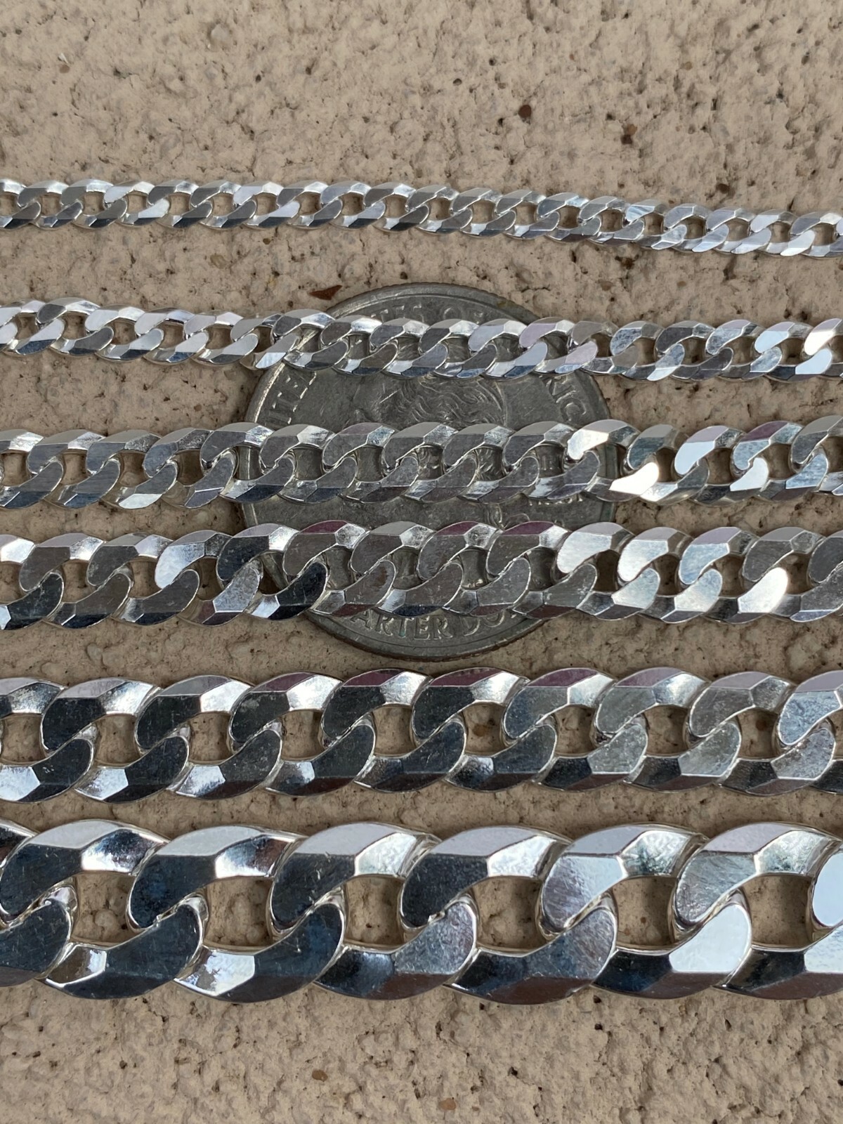 Real Solid 925 Sterling Silver Flat Curb Cuban Link Bracelet 3-10mm ITALY MADE