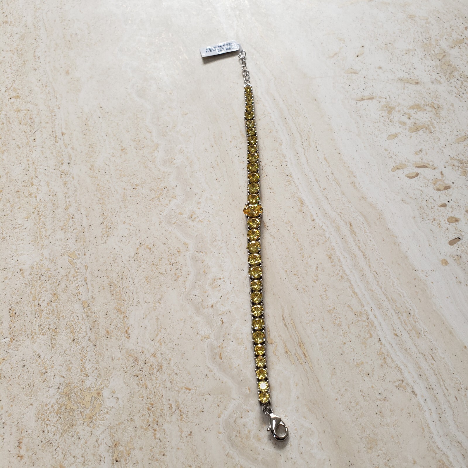 Yellow Austrian Crystal Tennis Anklet/Bracelet 21cm / 8.25 inches.