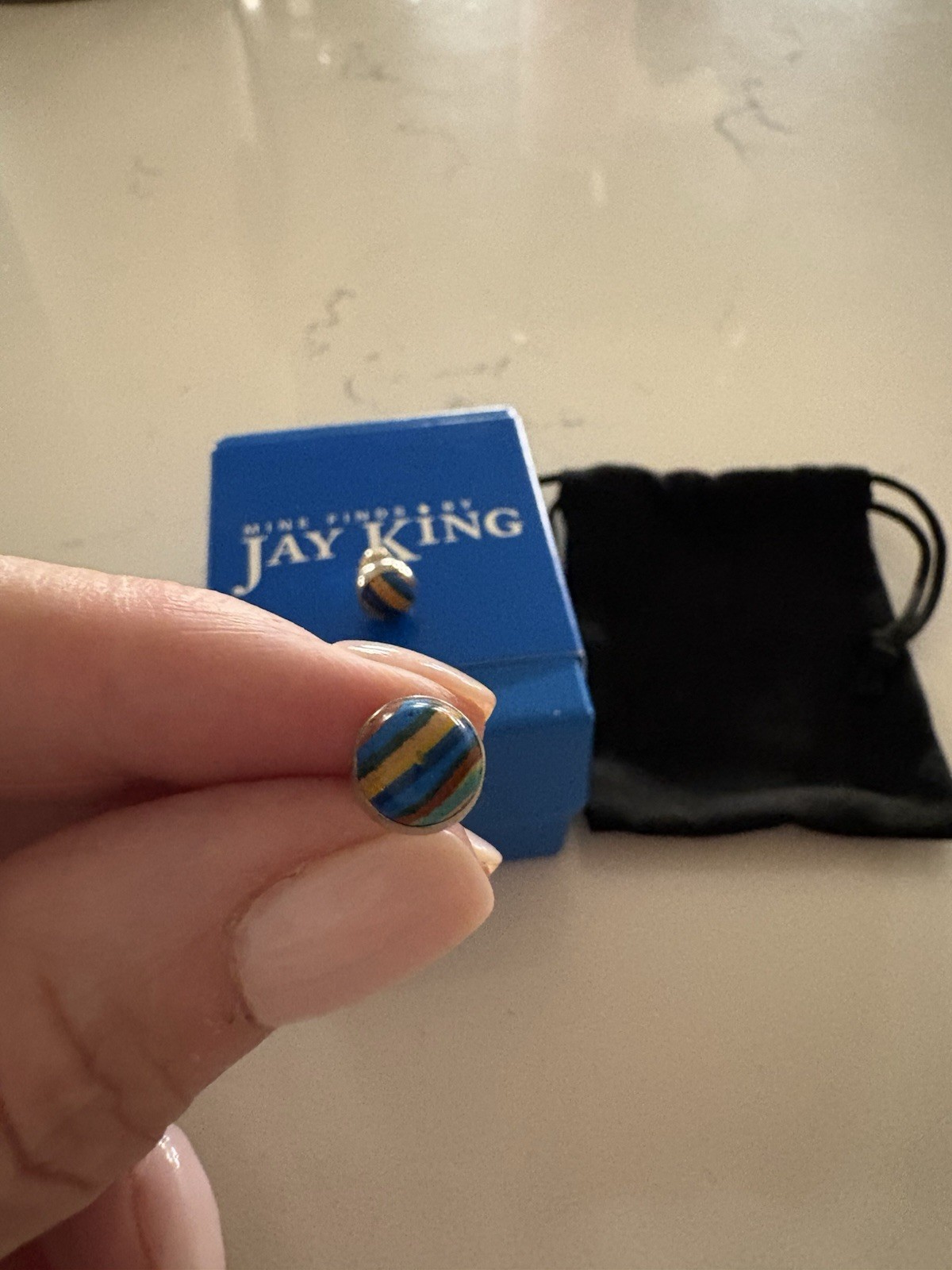 Mine Finds by Jay King Calsilica Sterling Silver Round Stud Earrings