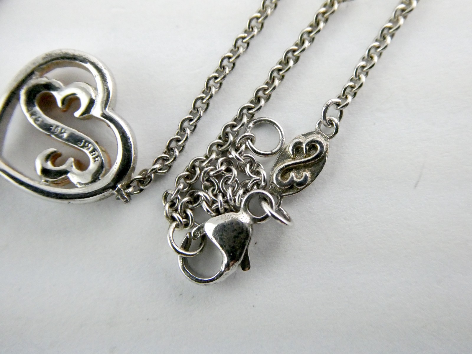 Jane Seymour Open Heart Sterling Silver 10k Natural Diamond Key Pendant Necklace