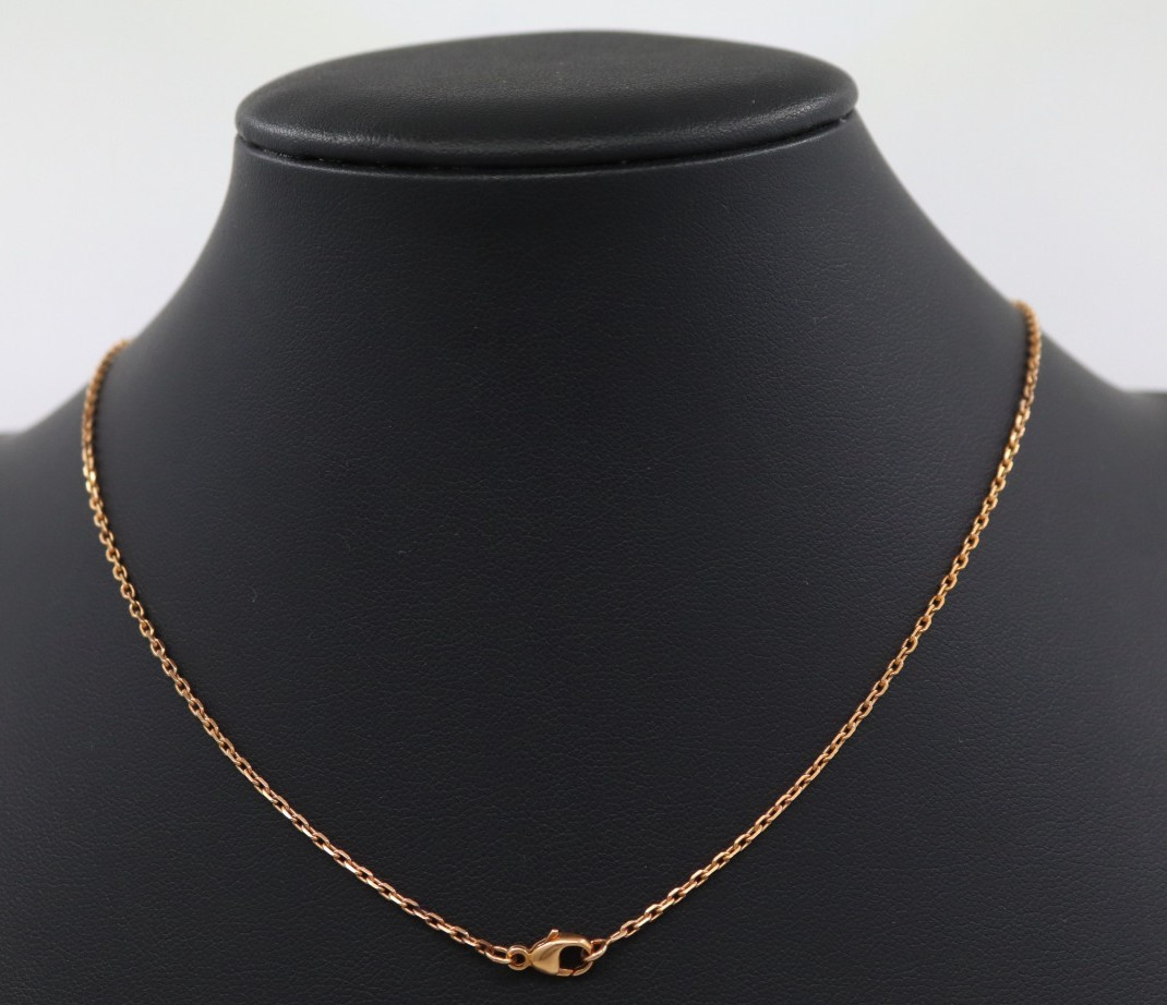 Hermes Mini Pop H Rose Gold Tone & Blue Enamel Pendant Necklace 16″