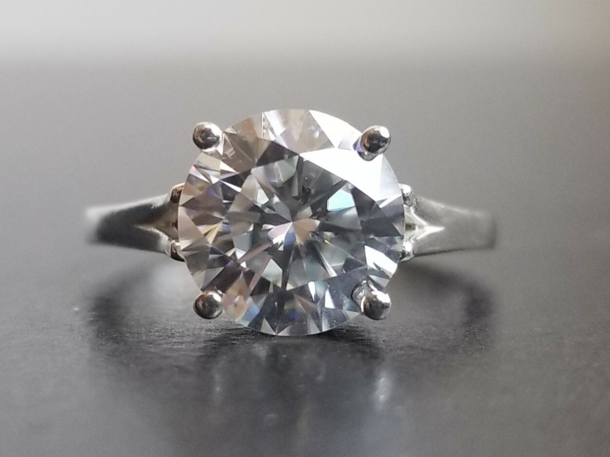 4.00 Carat Moissanite Forever Classic Solitaire Ring (Charles & Colvard)