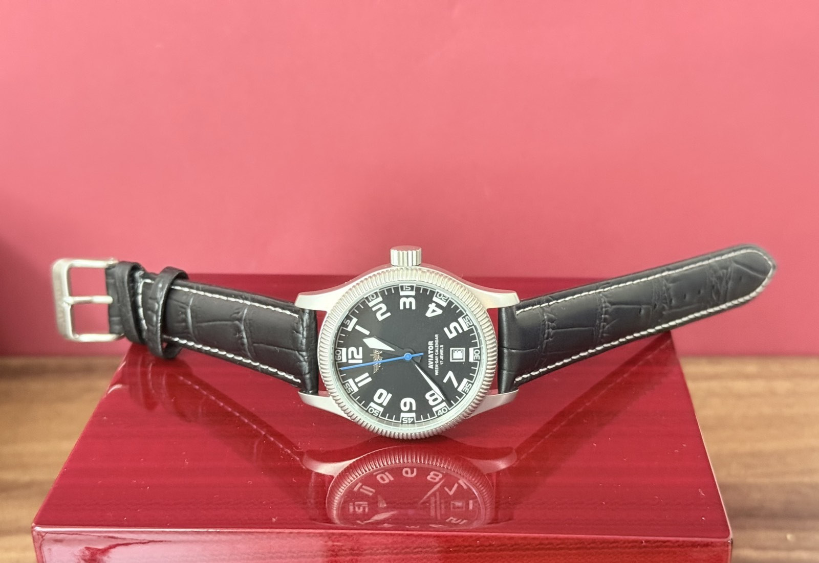 Aviator Watch Mechanical Soviet USSR Pilot Military Calendar Day Raketa Vintage